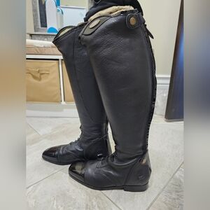 Black Lace Up Riding Boots